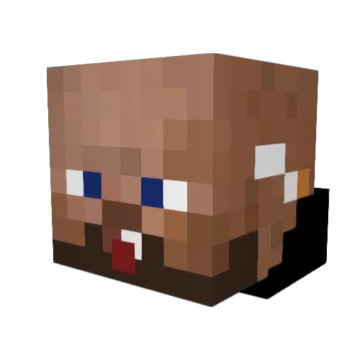 Sadjop Minecraft avatar head, 3D render