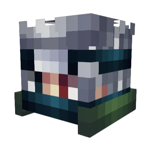 SadnessLit Minecraft avatar head, 3D render