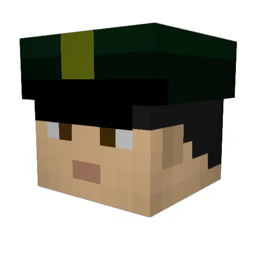 Sadokin3DCG Minecraft avatar head, 3D render
