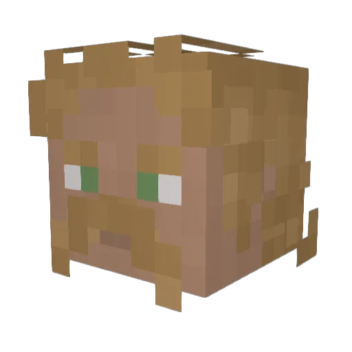 Sadonon Minecraft avatar head, 3D render