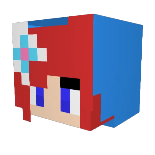 SaeNaga12 Minecraft avatar head, 3D render
