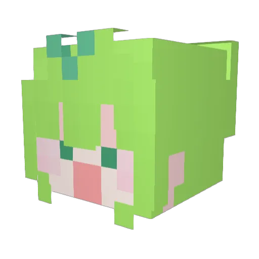 SaeSsakii Minecraft avatar head, 3D render
