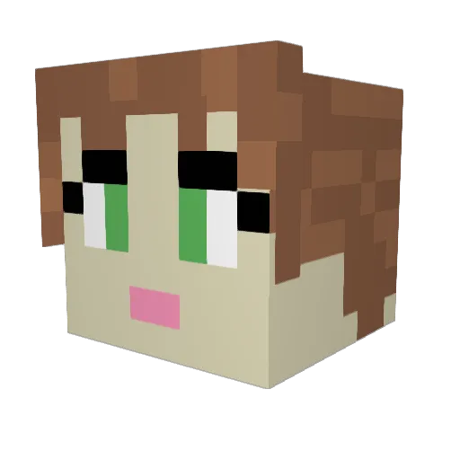 Saedynn Minecraft avatar head, 3D render