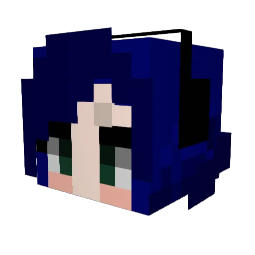 SaekoGami Minecraft avatar head, 3D render