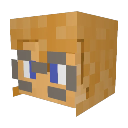 SaffiShark Minecraft avatar head, 3D render