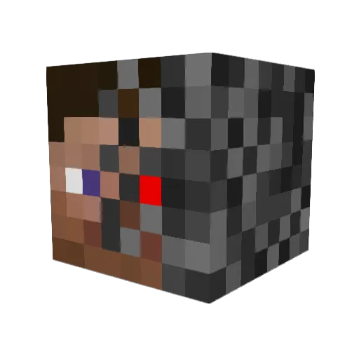 Saftur Minecraft avatar head, 3D render