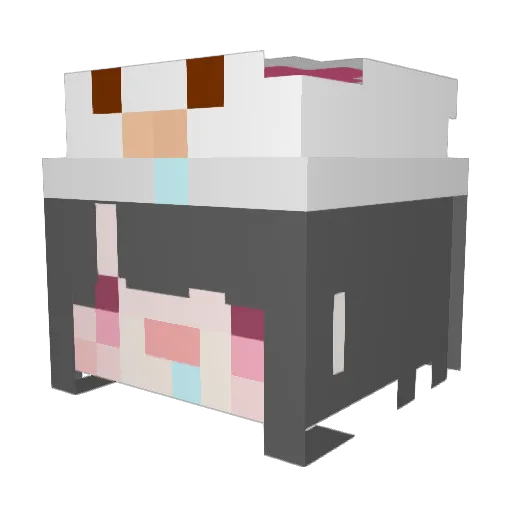 Sag5_ Minecraft avatar head, 3D render