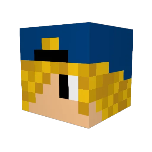 SagaIsP2W Minecraft avatar head, 3D render