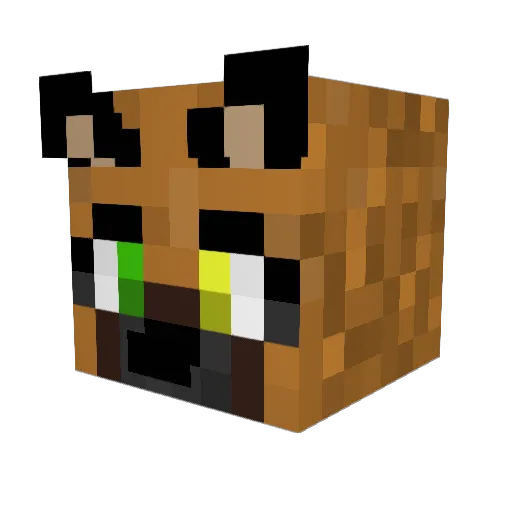 Saga_Nature_Wolf Minecraft avatar head, 3D render