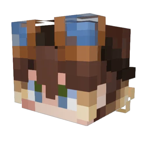 Sagahash Minecraft avatar head, 3D render