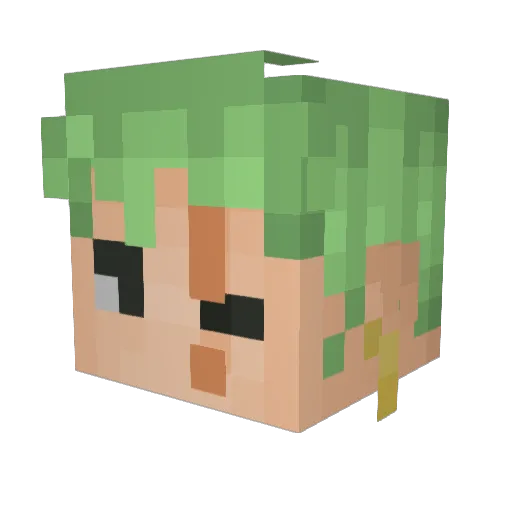 Sagaltomas Minecraft avatar head, 3D render