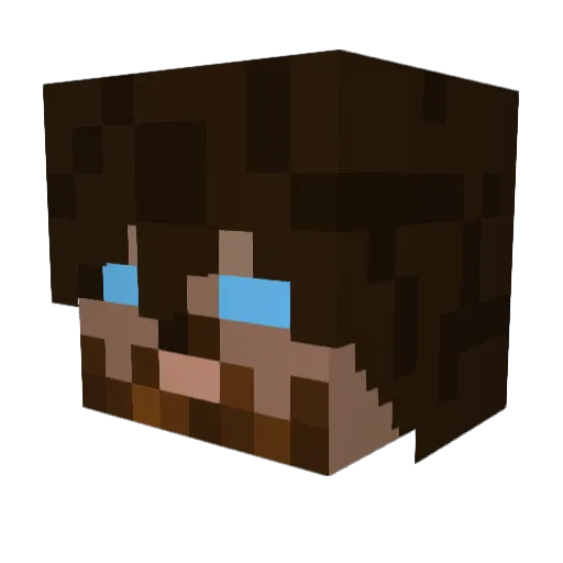 Saganatra Minecraft avatar head, 3D render
