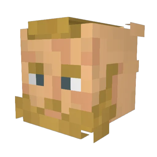 Sagemion Minecraft avatar head, 3D render