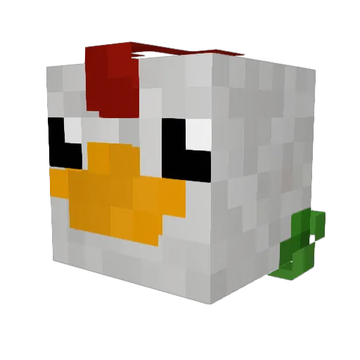 Sahnehuhn Minecraft avatar head, 3D render