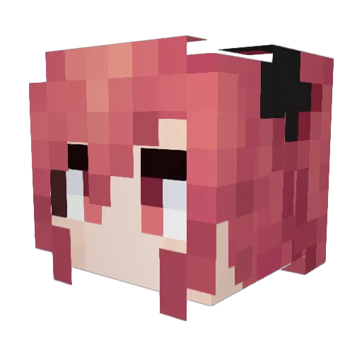 SaiMika Minecraft avatar head, 3D render
