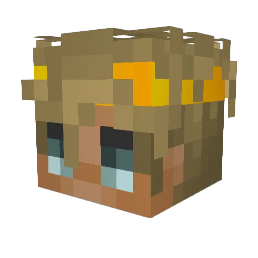 Saibamen Minecraft avatar head, 3D render