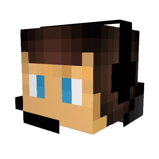 Saicred Minecraft avatar head, 3D render