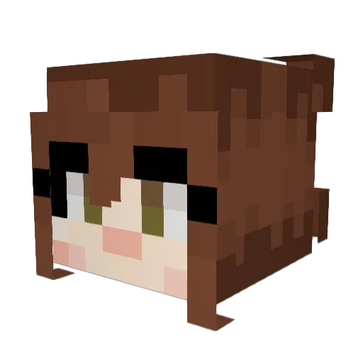 SaigeGreen Minecraft avatar head, 3D render
