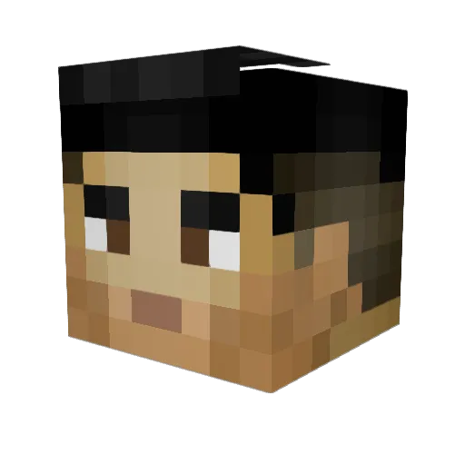 Saiiyaan Minecraft avatar head, 3D render