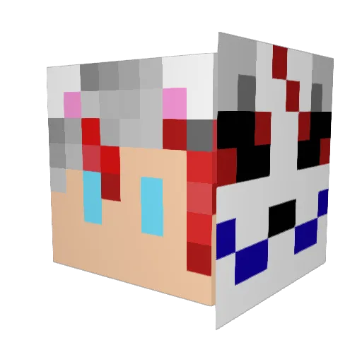 Saika65 Minecraft avatar head, 3D render