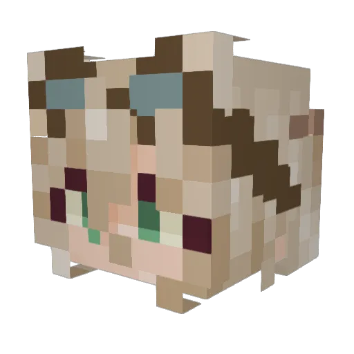 Saiko_1 Minecraft avatar head, 3D render