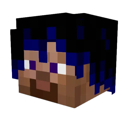 Saikozou Minecraft avatar head, 3D render