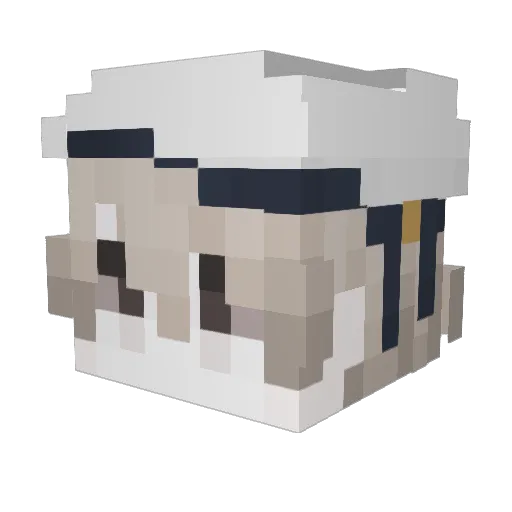 Sailor Minecraft avatar head, 3D render