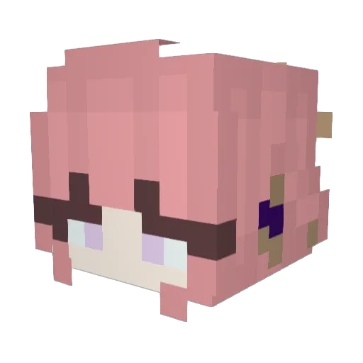 SailorAhrii Minecraft avatar head, 3D render
