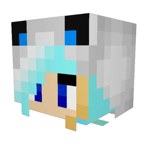 SailorMika Minecraft avatar head, 3D render