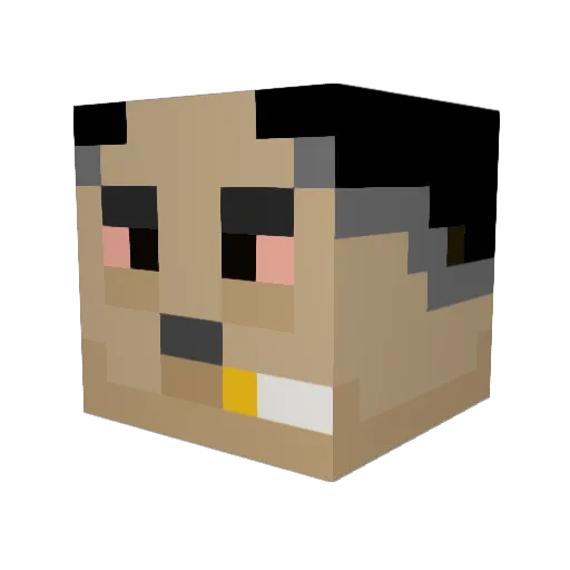 Saimonete Minecraft avatar head, 3D render