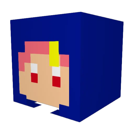 Sain9 Minecraft avatar head, 3D render