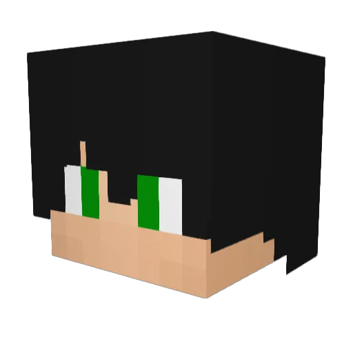 Sainax Minecraft avatar head, 3D render