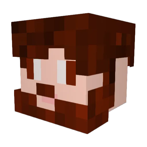 SaintBuddy Minecraft avatar head, 3D render