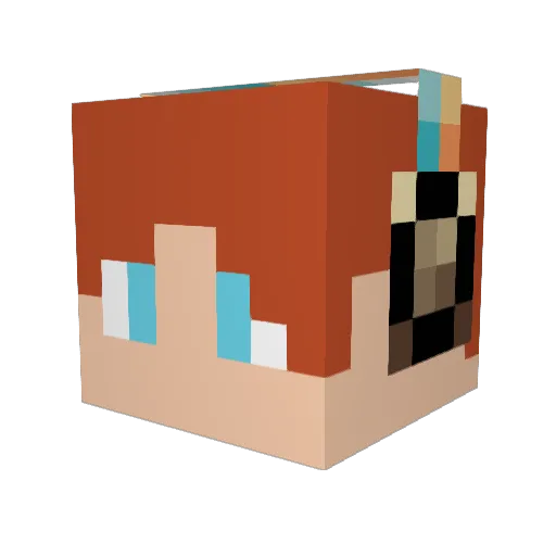 SaintEdc Minecraft avatar head, 3D render