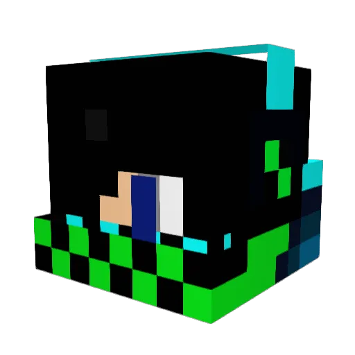SaintIves Minecraft avatar head, 3D render