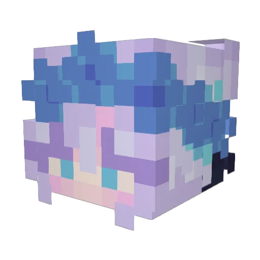 SaintMIA Minecraft avatar head, 3D render