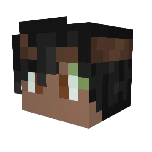 SaintPeriwinkle Minecraft avatar head, 3D render