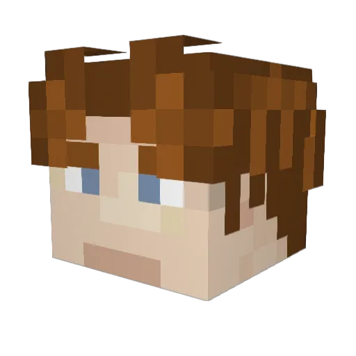 Saintaugst Minecraft avatar head, 3D render