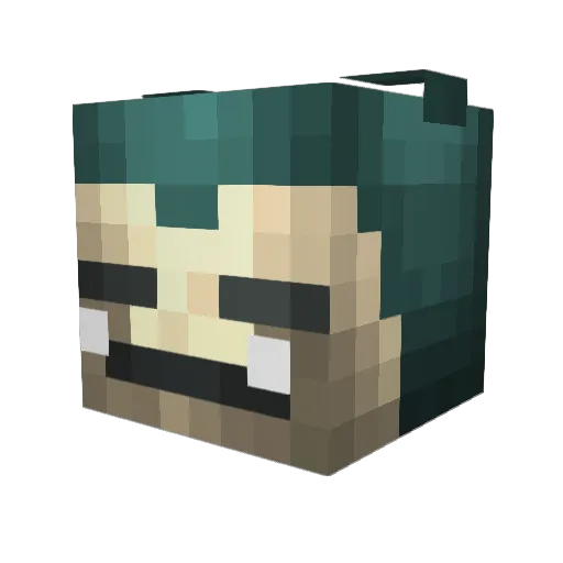 Saintmarks Minecraft avatar head, 3D render