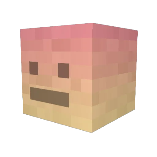Saipsy Minecraft avatar head, 3D render
