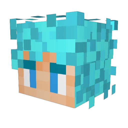 SaiyanGuy Minecraft avatar head, 3D render