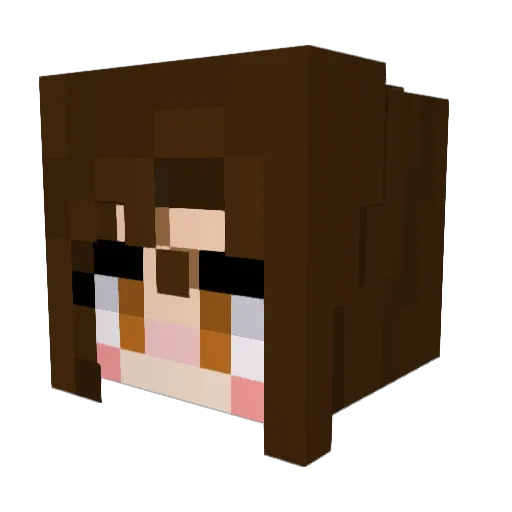 Sajirisa Minecraft avatar head, 3D render