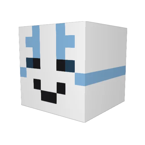 Saju Minecraft avatar head, 3D render
