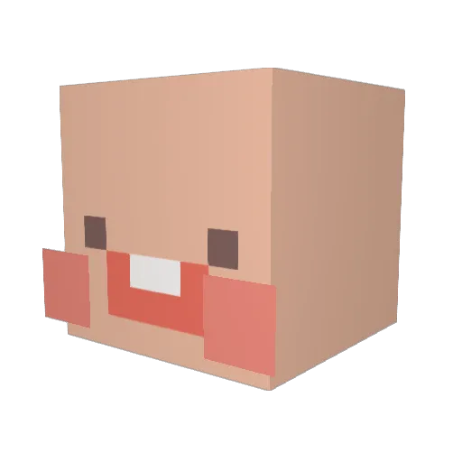 Saju_ Minecraft avatar head, 3D render