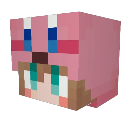 Saka_Rime Minecraft avatar head, 3D render