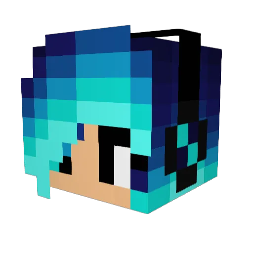 Sakajuju Minecraft avatar head, 3D render