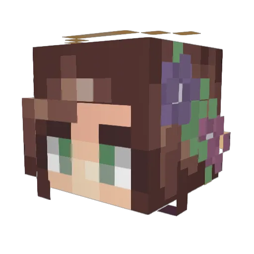Sakashixi Minecraft avatar head, 3D render