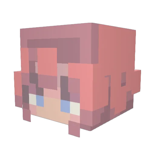 Sakatsuo Minecraft avatar head, 3D render