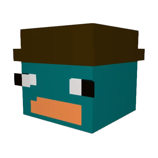 Sakdelsunbanned Minecraft avatar head, 3D render