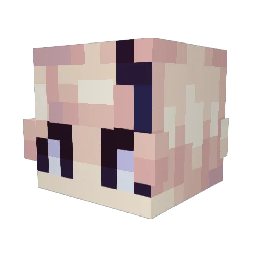 Sakene Minecraft avatar head, 3D render